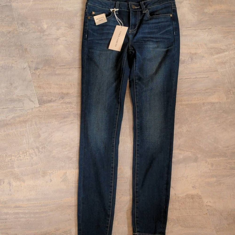 Two by Vince Camuto Women's Indigo 5 Pocket Skinny Jean, Dark Authentic, 2